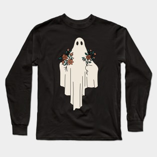 Ghost with flowers Long Sleeve T-Shirt